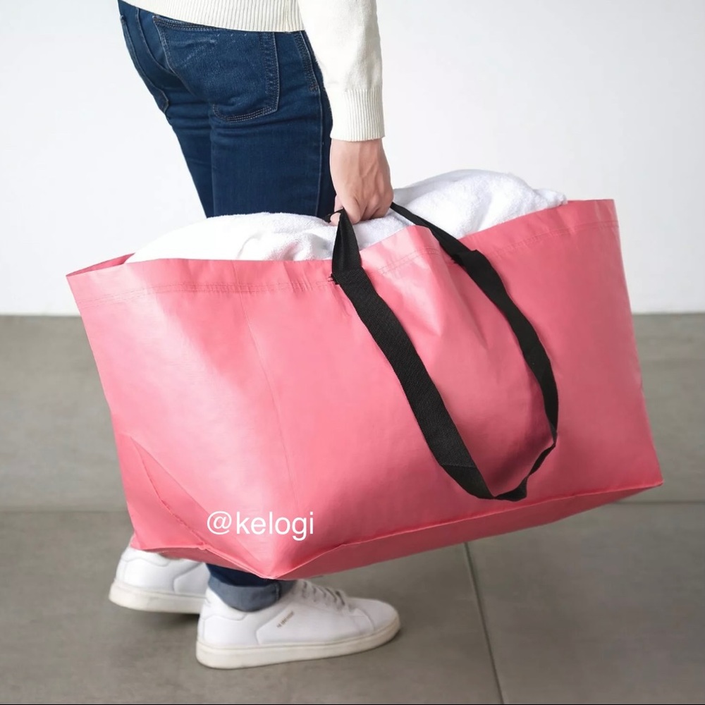 💖NEW SET💖2 IKEA Pink LE Frakta Slukis Tote Bags - Picture 5 of 5